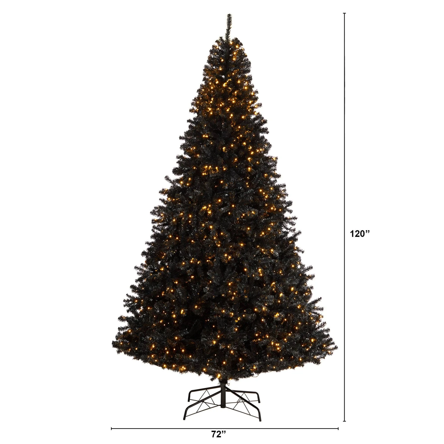 10’ Black Artificial Christmas Tree With 950 Clear LED Lights And 3056 Tips 2 10’ Black Artificial Christmas Tree With 950 Clear LED Lights And 3056 Tips - Image 2