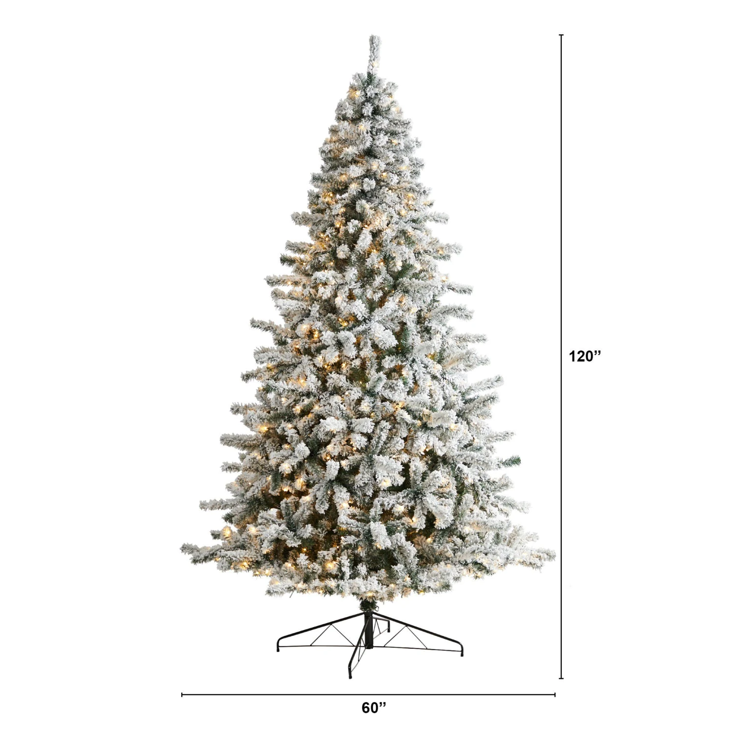 10' Flocked Rock Springs Spruce Christmas Tree With 800 LED Lights And 1880 Bendable Branches 2 10' Flocked Rock Springs Spruce Christmas Tree With 800 LED Lights And 1880 Bendable Branches - Image 2