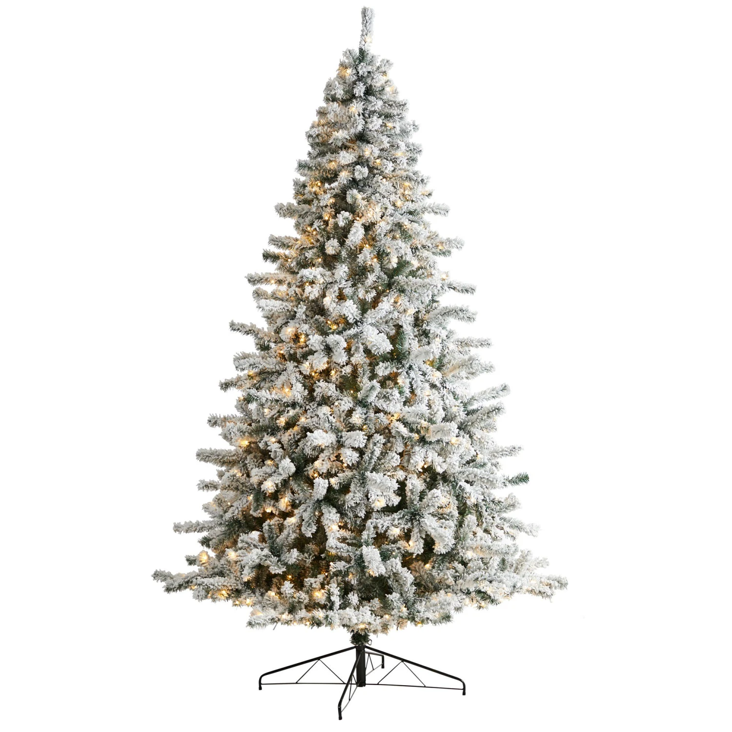 10' Flocked Rock Springs Spruce Christmas Tree With 800 LED Lights And 1880 Bendable Branches 1 10' Flocked Rock Springs Spruce Christmas Tree With 800 LED Lights And 1880 Bendable Branches
