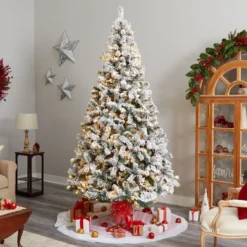 10' Flocked West Virginia Fir Artificial Christmas Tree With 800 Warm White LED Lights And 1680 Tips 14 10' Flocked West Virginia Fir Artificial Christmas Tree With 800 Warm White LED Lights And 1680 Tips -Cheap Artificial Trees Store artificial 10 flocked west virginia fir artificial christmas tree with 800 clear led lights and 1680 tips nearly natural 336378