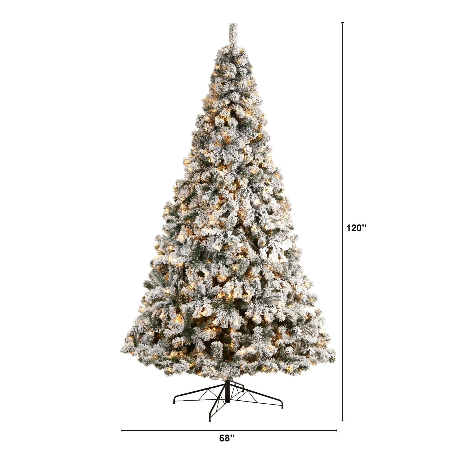 10' Flocked West Virginia Fir Artificial Christmas Tree With 800 Warm White LED Lights And 1680 Tips 2 10' Flocked West Virginia Fir Artificial Christmas Tree With 800 Warm White LED Lights And 1680 Tips - Image 2