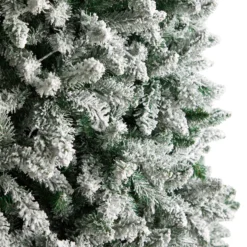 10’ Slim Flocked Montreal Fir Artificial Christmas Tree 12 10’ Slim Flocked Montreal Fir Artificial Christmas Tree -Cheap Artificial Trees Store artificial 10 slim flocked montreal fir tree with 800 warm white led lights and 2420 bendable branches nearly natural 192109