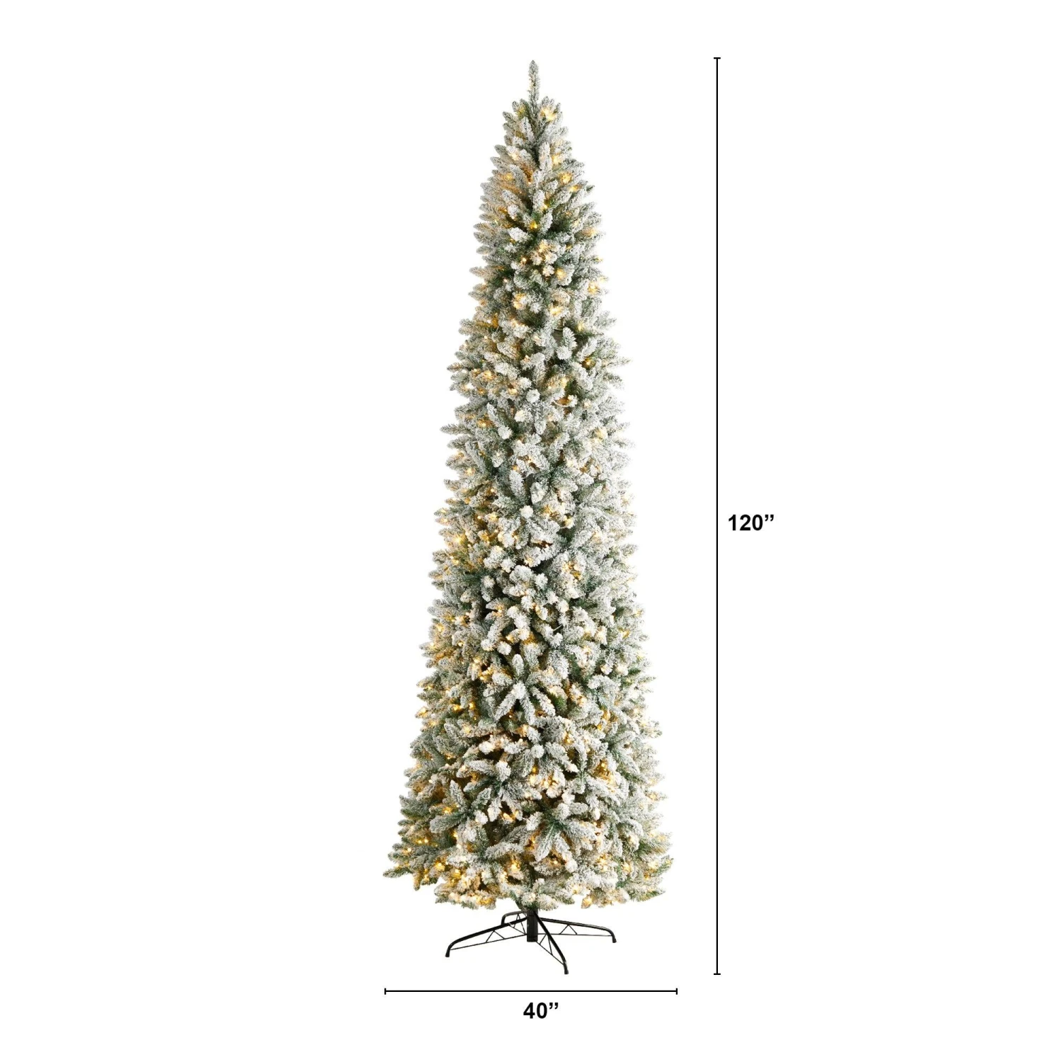 10’ Slim Flocked Montreal Fir Artificial Christmas Tree 2 10’ Slim Flocked Montreal Fir Artificial Christmas Tree - Image 2