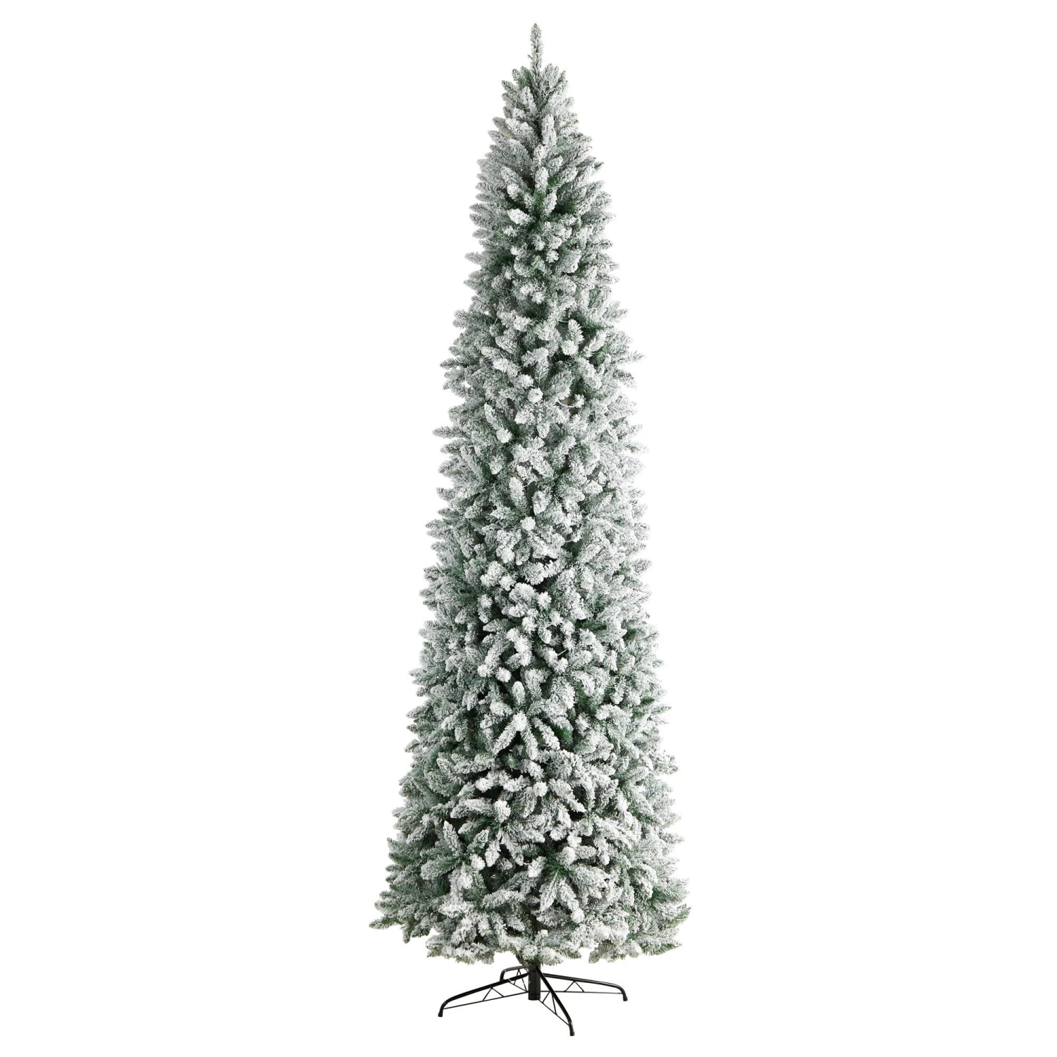 10’ Slim Flocked Montreal Fir Artificial Christmas Tree 3 10’ Slim Flocked Montreal Fir Artificial Christmas Tree - Image 3