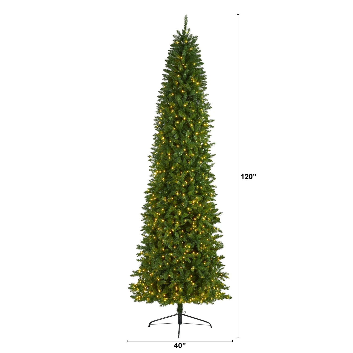 10’ Slim Green Mountain Pine Artificial Christmas Tree With 800 Clear LED Lights 2 10’ Slim Green Mountain Pine Artificial Christmas Tree With 800 Clear LED Lights - Image 2