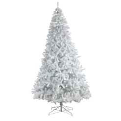 10' White Artificial Christmas Tree With 2200 Bendable Branches And 800 LED Lights -Cheap Artificial Trees Store artificial 10 white artificial christmas tree with 2200 bendable branches and 800 led lights nearly natural 347397