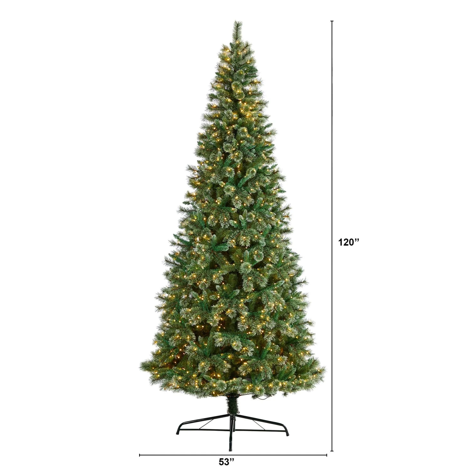 10’ Wisconsin Slim Snow Tip Pine Artificial Christmas Tree With 1050 Clear LED Lights 2 10’ Wisconsin Slim Snow Tip Pine Artificial Christmas Tree With 1050 Clear LED Lights - Image 2