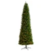 11’ Slim Green Mountain Pine Christmas Tree With 950 Clear LED Lights And 2836 Bendable Branches
