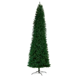 11’ Slim Green Mountain Pine Christmas Tree With 950 Clear LED Lights And 2836 Bendable Branches -Cheap Artificial Trees Store artificial 11 slim green mountain pine christmas tree with 950 clear led lights and 2836 bendable branches nearly natural 939558
