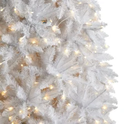 12’ Slim White Artificial Christmas Tree With 1100 Warm White LED Lights And 3235 Bendable Branches -Cheap Artificial Trees Store artificial 12 slim white artificial christmas tree with 1100 warm white led lights and 3235 bendable branches nearly natural 142540