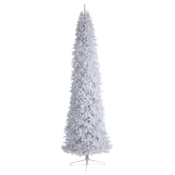 12’ Slim White Artificial Christmas Tree With 3235 Bendable Branches