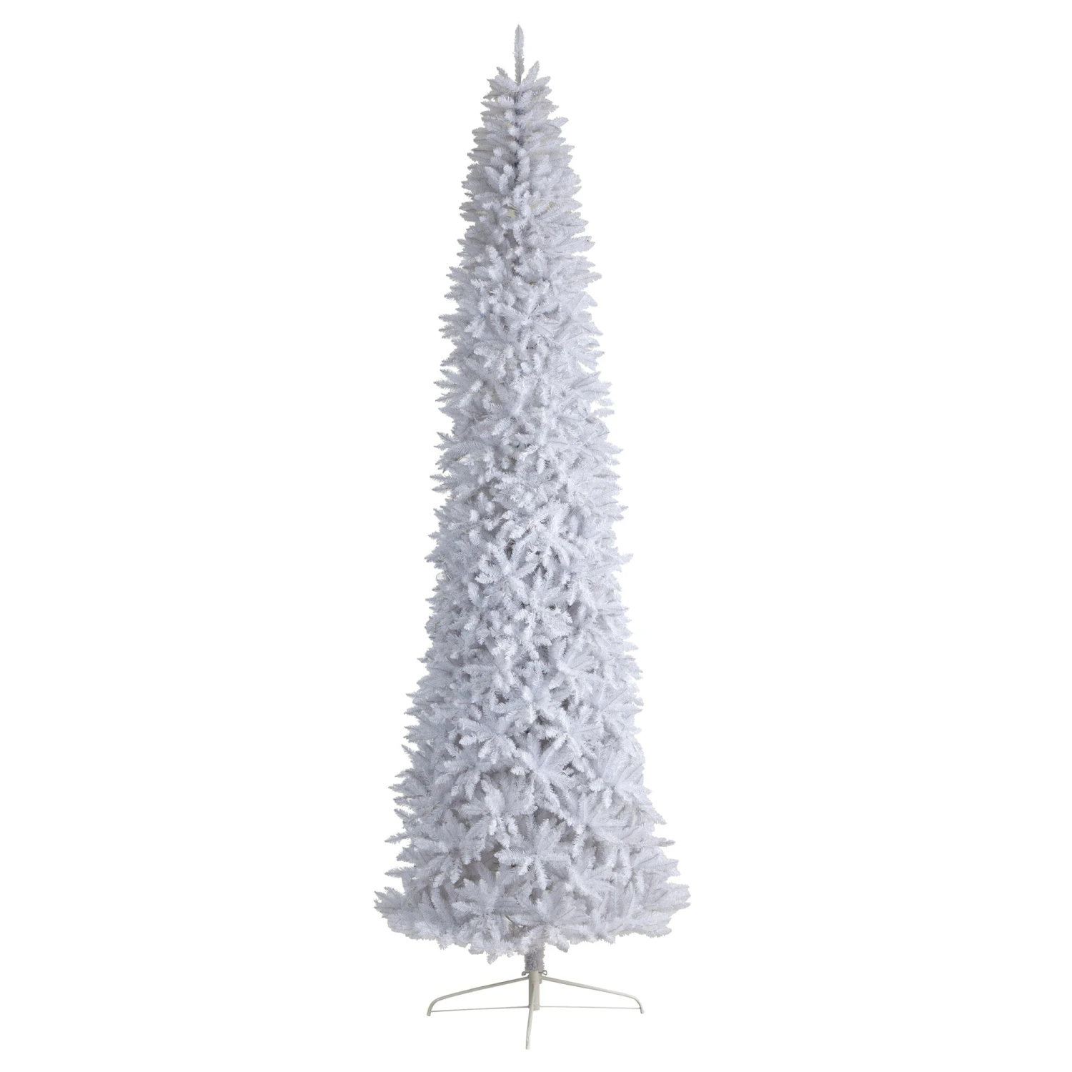 12’ Slim White Artificial Christmas Tree With 3235 Bendable Branches 1 12’ Slim White Artificial Christmas Tree With 3235 Bendable Branches