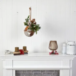 16” Holiday Christmas Jumbo Metal Bell Ornament With Artificial Holly, Berries And Pine -Cheap Artificial Trees Store artificial 16 holiday christmas jumbo metal bell ornament with artificial holly berries and pine nearly natural 126761