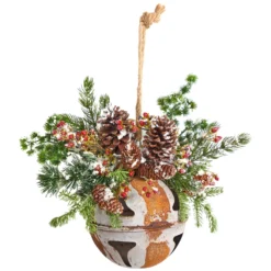 16” Holiday Christmas Jumbo Metal Bell Ornament With Artificial Holly, Berries And Pine -Cheap Artificial Trees Store artificial 16 holiday christmas jumbo metal bell ornament with artificial holly berries and pine nearly natural 398680