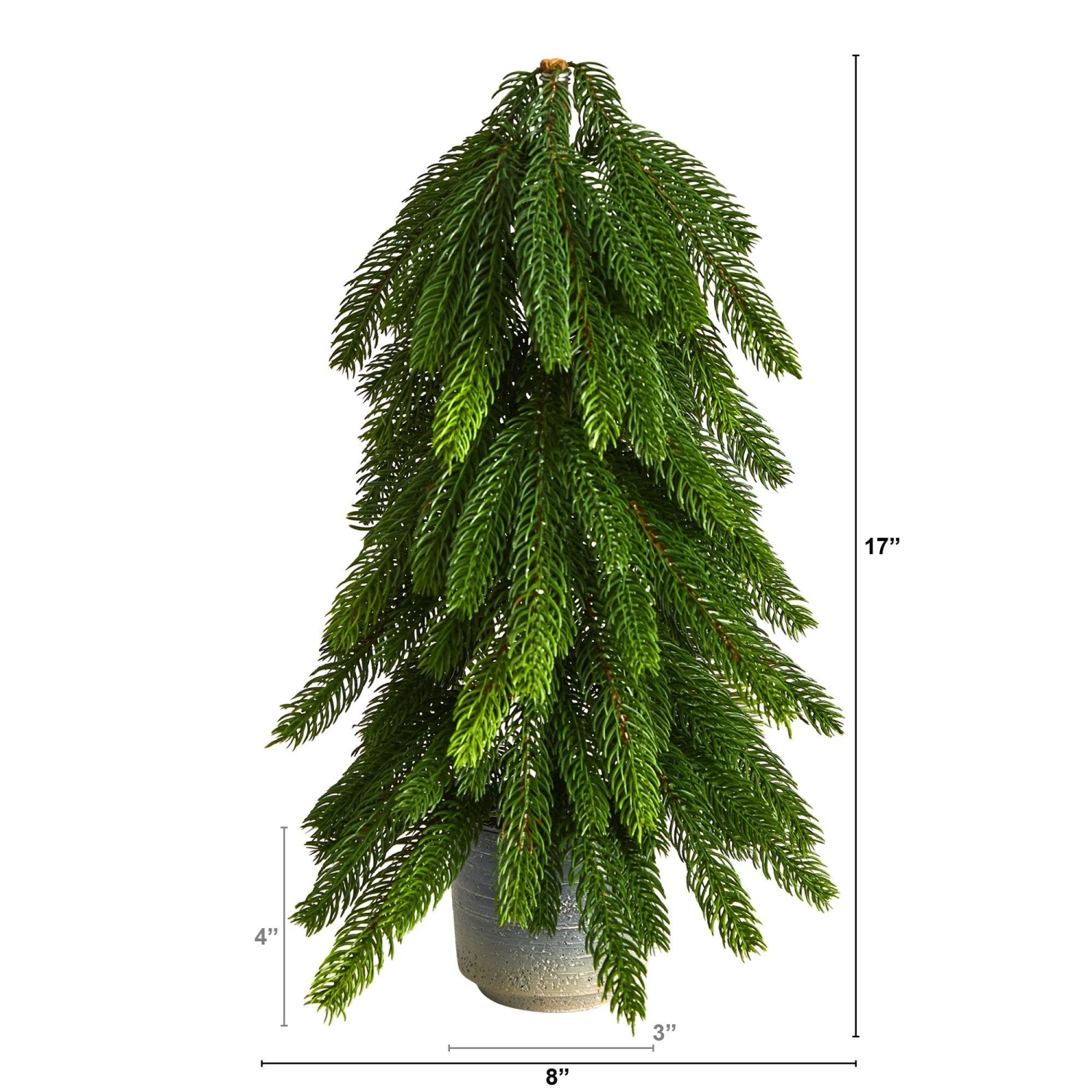 17” Pine Artificial Christmas Tree In Decorative Planter 2 17” Pine Artificial Christmas Tree In Decorative Planter - Image 2