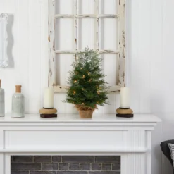 2’ Artificial Christmas Tree In Burlap Base With 35 Warm White LED Lights -Cheap Artificial Trees Store artificial 2 artificial christmas tree in burlap base with 35 warm white led lights nearly natural 234860