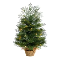 2β Artificial Christmas Tree In Burlap Base With 35 Warm White LED Lights