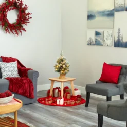 2' Flocked Artificial Christmas Tree With 30 Clear Lights, 73 Bendable Branches, Pine Cones And Berries -Cheap Artificial Trees Store artificial 2 flocked artificial christmas tree with 30 clear lights 73 bendable branches pine cones and berries nearly natural 256641