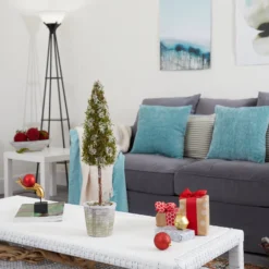 2’ Flocked Moss Artificial Christmas Tree In Decorative Planter -Cheap Artificial Trees Store artificial 2 flocked moss artificial cone tree in decorative planter nearly natural 917977