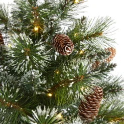 2’ Frosted Pine Artificial Christmas Tree With 35 Clear LED Lights, Pinecones And Burlap Base 9 2’ Frosted Pine Artificial Christmas Tree With 35 Clear LED Lights, Pinecones And Burlap Base -Cheap Artificial Trees Store artificial 2 frosted pine artificial christmas tree with 35 clear led lights pinecones and burlap base nearly natural 931270