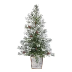 2’ Frosted Pre-Lit Artificial Christmas Tree With Pinecones In Decorative Planter 10 2’ Frosted Pre-Lit Artificial Christmas Tree With Pinecones In Decorative Planter -Cheap Artificial Trees Store artificial 2 frosted pre lit artificial christmas tree with pinecones in decorative planter nearly natural 484298