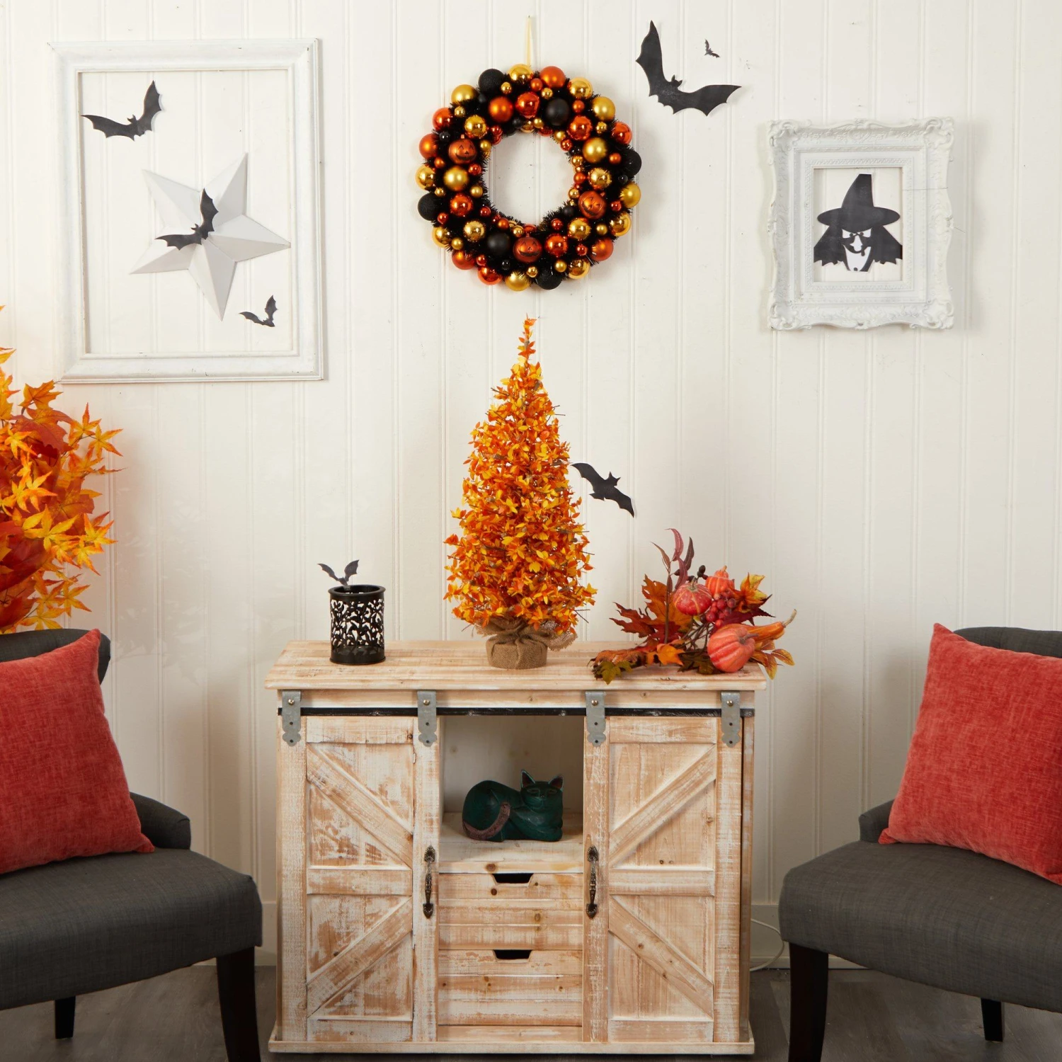 2' Harvest Halloween Artificial Christmas Tree Pre-Lit With 50 LED Lights In Burlap Base 7 2' Harvest Halloween Artificial Christmas Tree Pre-Lit With 50 LED Lights In Burlap Base - Image 7