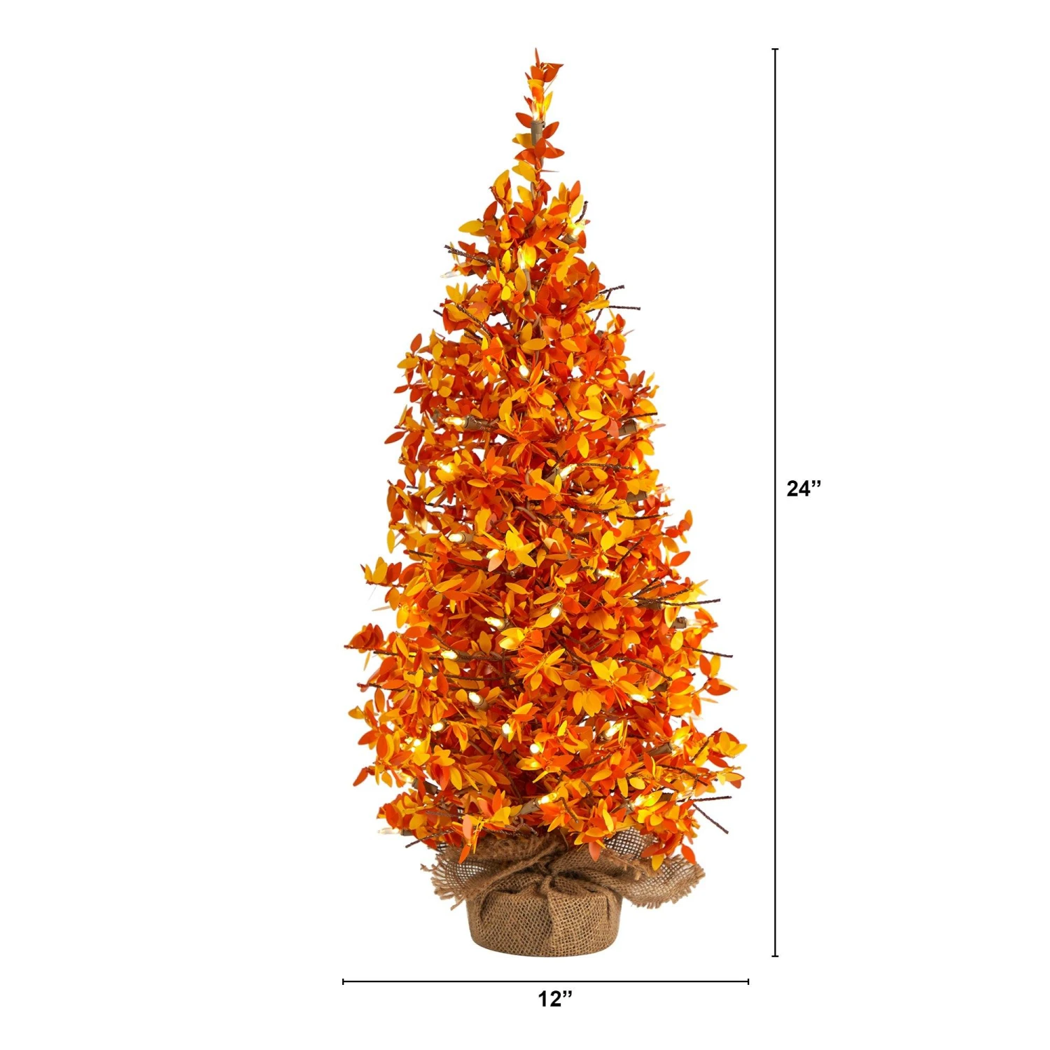 2' Harvest Halloween Artificial Christmas Tree Pre-Lit With 50 LED Lights In Burlap Base 2 2' Harvest Halloween Artificial Christmas Tree Pre-Lit With 50 LED Lights In Burlap Base - Image 2