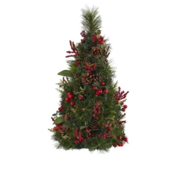 2β Mixed Berry And Pine Cone Artificial Christmas Tree With 35 Clear LED Lights