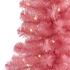 2’ Pink Artificial Christmas Tree With 35 LED Lights And 72 Bendable Branches -Cheap Artificial Trees Store artificial 2 pink artificial christmas tree with 35 led lights and 72 bendable branches nearly natural 201736