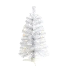 2’ White Artificial Christmas Tree With 35 LED Lights And 72 Bendable Branches