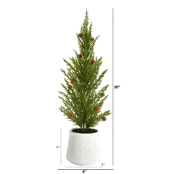 20'' Cedar Pine “Natural Look” Artificial Christmas Tree 7 20'' Cedar Pine “Natural Look” Artificial Christmas Tree -Cheap Artificial Trees Store artificial 20 cedar pine natural look artificial tree with mini pine cones in decorative planter nearly natural 392340