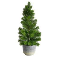 22” Artificial Pine Christmas Tree In Decorative Planter