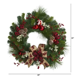 24” Christmas Pine Artificial Wreath With Pine Cones And Ornaments 5 24” Christmas Pine Artificial Wreath With Pine Cones And Ornaments -Cheap Artificial Trees Store artificial 24 christmas pine artificial wreath with pine cones and ornaments nearly natural 988084