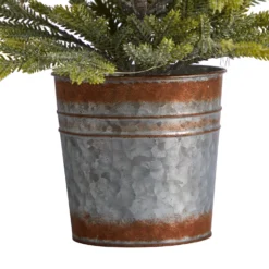 26” Pine “Natural Look” Artificial Christmas Tree With 35 Warm White Lights In Rustic Metal Planter -Cheap Artificial Trees Store artificial 26 pine natural look artificial christmas tree with 35 warm white lights in rustic metal planter nearly natural 804176