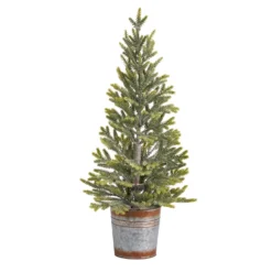 26” Pine “Natural Look” Artificial Christmas Tree With 35 Warm White Lights In Rustic Metal Planter -Cheap Artificial Trees Store artificial 26 pine natural look artificial christmas tree with 35 warm white lights in rustic metal planter nearly natural 892184