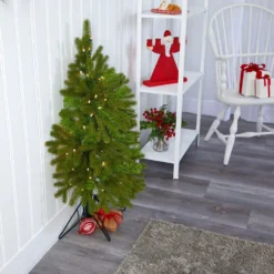 3' Cambridge Spruce Flat Back Artificial Christmas Tree With 50 Warm White (Multifunction) LED Lights And 113 Bendable Branches -Cheap Artificial Trees Store artificial 3 cambridge spruce flat back artificial christmas tree with 50 warm white multifunction led lights and 113 bendable branches nearly natural 646606