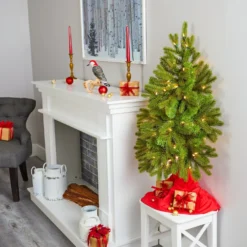 3' Cambridge Spruce Flat Back Artificial Christmas Tree With 50 Warm White (Multifunction) LED Lights And 113 Bendable Branches -Cheap Artificial Trees Store artificial 3 cambridge spruce flat back artificial christmas tree with 50 warm white multifunction led lights and 113 bendable branches nearly natural 926980