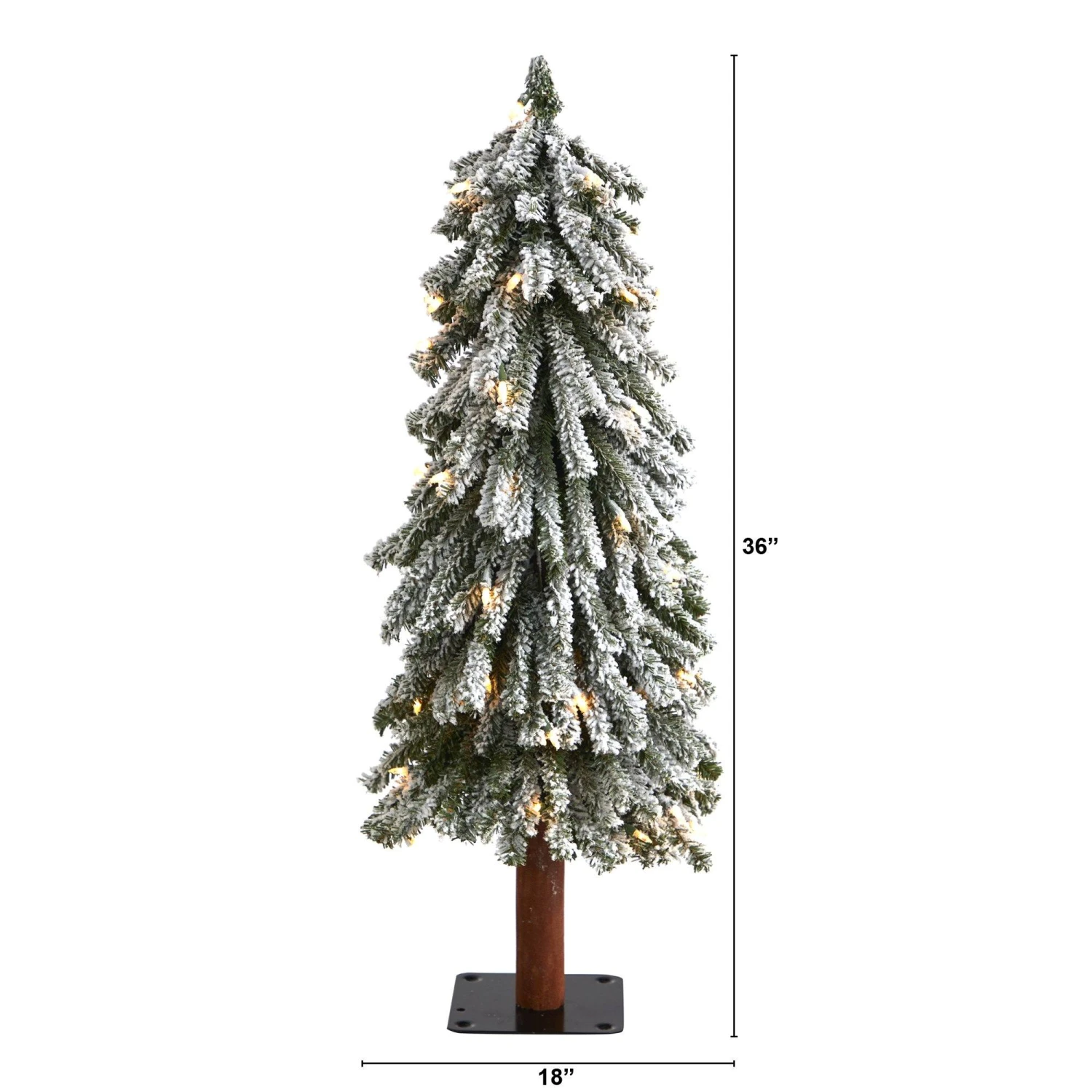 3’ Flocked Grand Alpine Artificial Christmas Tree With 50 Lights And 193 Branches On Natural Trunk 5 3’ Flocked Grand Alpine Artificial Christmas Tree With 50 Lights And 193 Branches On Natural Trunk - Image 5
