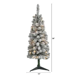3’ Flocked Pencil Artificial Christmas Tree With 50 Clear Lights And 132 Bendable Branches 11 3’ Flocked Pencil Artificial Christmas Tree With 50 Clear Lights And 132 Bendable Branches -Cheap Artificial Trees Store artificial 3 flocked pencil artificial christmas tree with 50 clear lights and 132 bendable branches nearly natural 671547