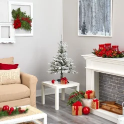 3’ Flocked West Virginia Spruce Artificial Christmas Tree With 50 Clear Lights And 142 Branches 10 3’ Flocked West Virginia Spruce Artificial Christmas Tree With 50 Clear Lights And 142 Branches -Cheap Artificial Trees Store artificial 3 flocked west virginia spruce artificial christmas tree with 50 clear lights and 142 branches nearly natural 622632