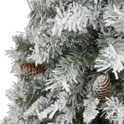 3' Flocked White River Mountain Pine Artificial Christmas Tree With Pinecones -Cheap Artificial Trees Store artificial 3 flocked white river mountain pine artificial christmas tree with pinecones nearly natural 453319