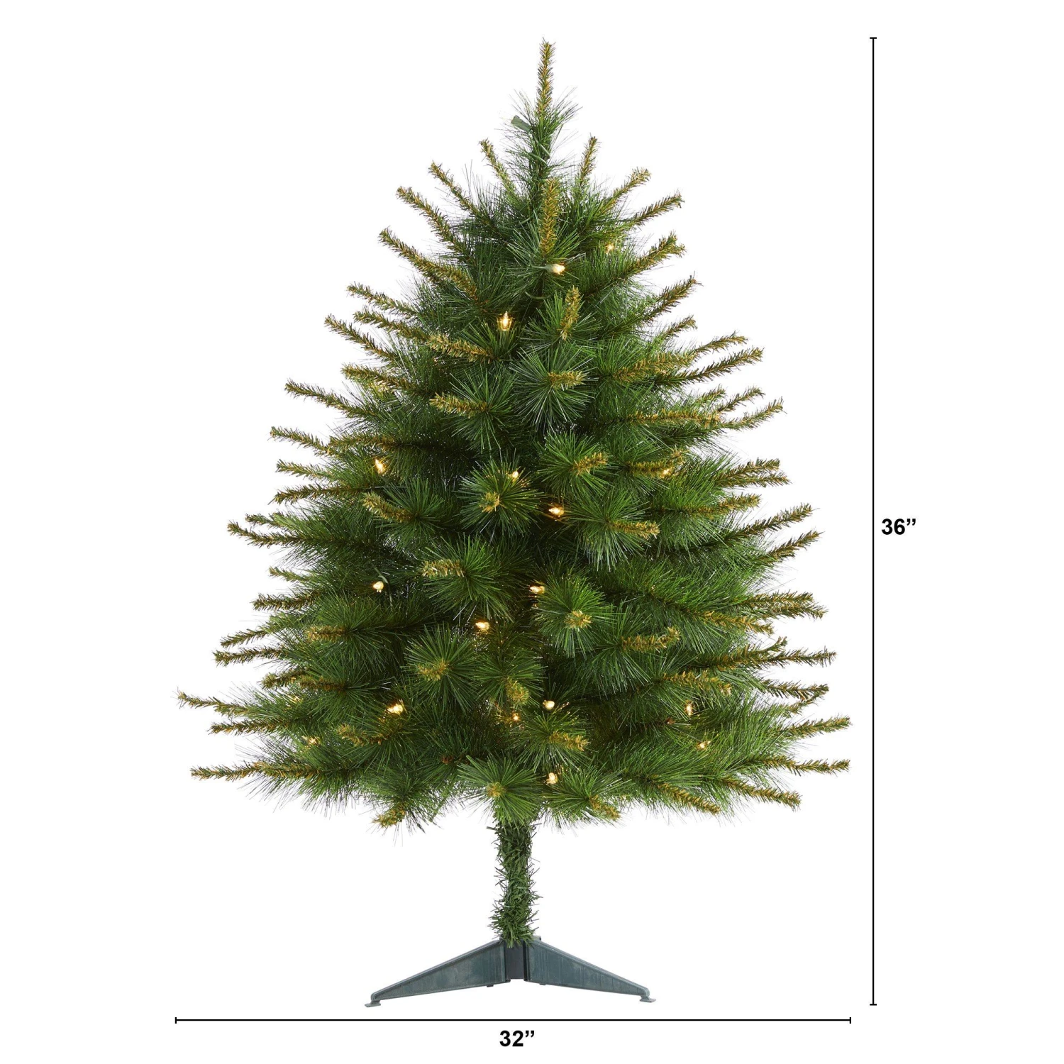 3’ New England Pine Artificial Christmas Tree With 50 Clear Lights And 117 Bendable Branches 2 3’ New England Pine Artificial Christmas Tree With 50 Clear Lights And 117 Bendable Branches - Image 2
