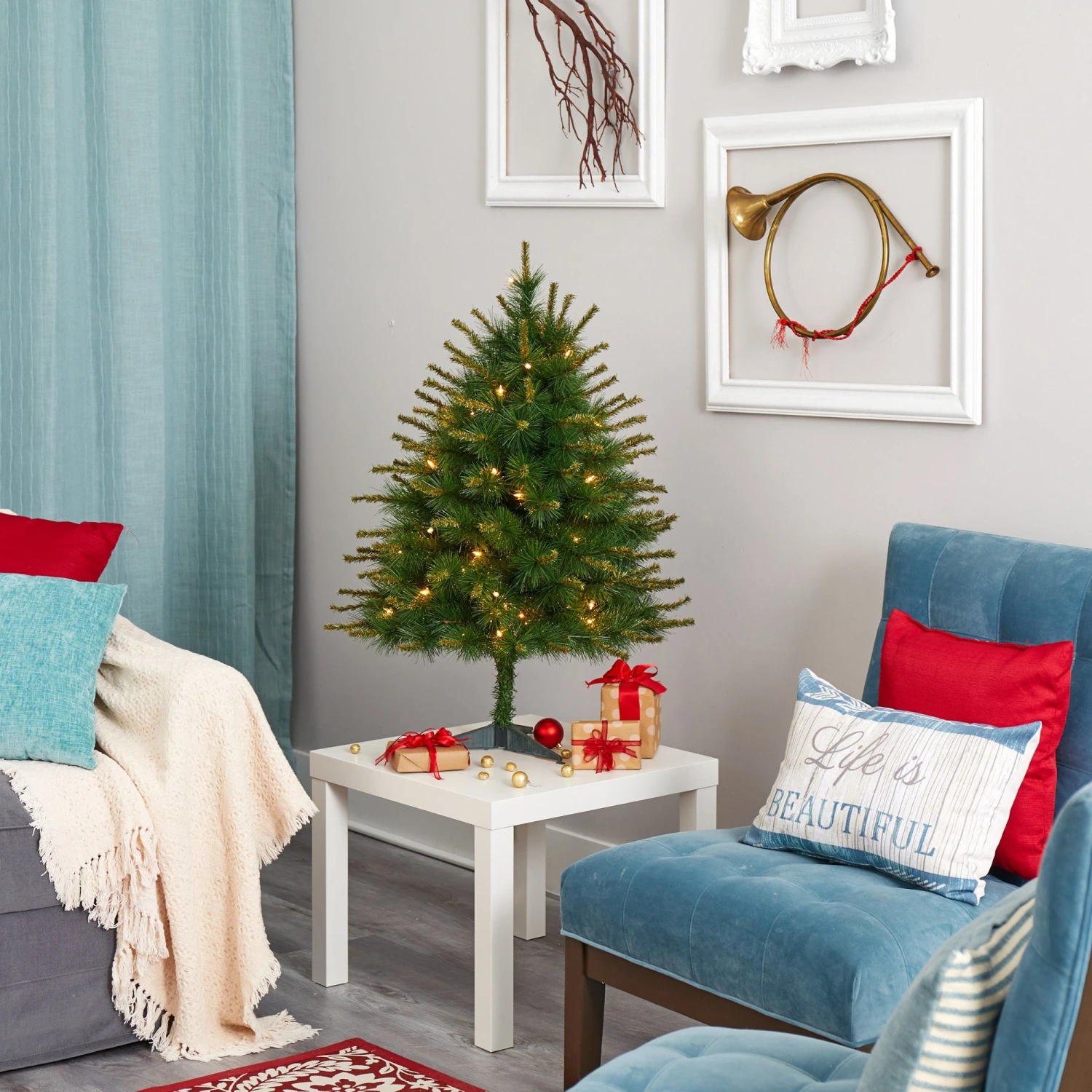 3’ New England Pine Artificial Christmas Tree With 50 Clear Lights And 117 Bendable Branches 6 3’ New England Pine Artificial Christmas Tree With 50 Clear Lights And 117 Bendable Branches - Image 6