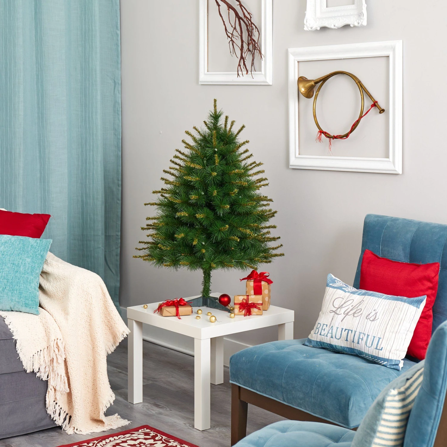 3’ New England Pine Artificial Christmas Tree With 50 Clear Lights And 117 Bendable Branches 7 3’ New England Pine Artificial Christmas Tree With 50 Clear Lights And 117 Bendable Branches - Image 7