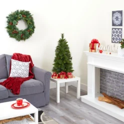 3’ New Haven Pine Artificial Christmas Tree With 50 Warm White LED Lights And 93 Bendable Branches -Cheap Artificial Trees Store artificial 3 new haven pine artificial christmas tree with 50 warm white led lights and 93 bendable branches nearly natural 691023