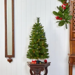 3’ New Haven Pine Artificial Christmas Tree With 50 Warm White LED Lights And 93 Bendable Branches -Cheap Artificial Trees Store artificial 3 new haven pine artificial christmas tree with 50 warm white led lights and 93 bendable branches nearly natural 706490