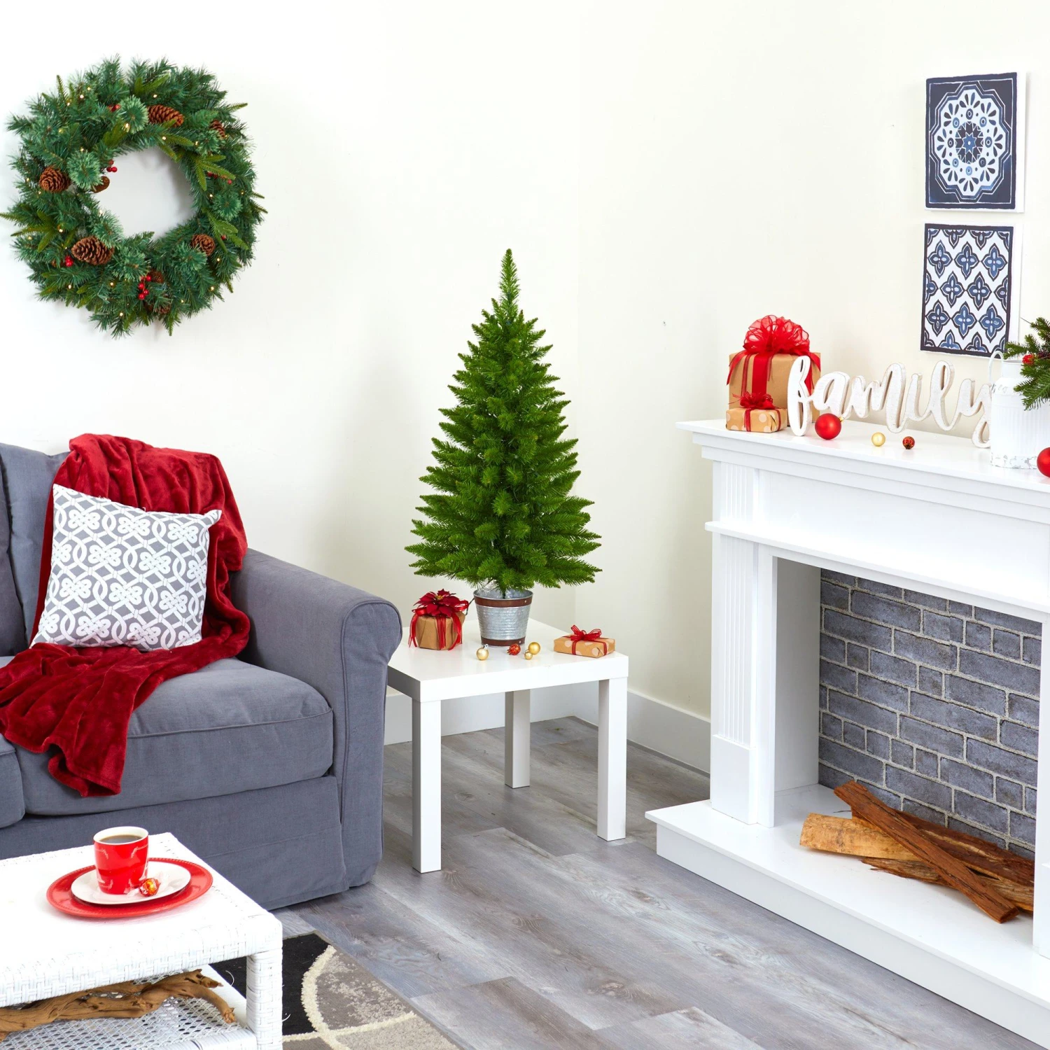 3’ Providence Pine Artificial Christmas Tree In Metal Pot With 50 Warm White Lights And 114 Bendable Branches 7 3’ Providence Pine Artificial Christmas Tree In Metal Pot With 50 Warm White Lights And 114 Bendable Branches - Image 7