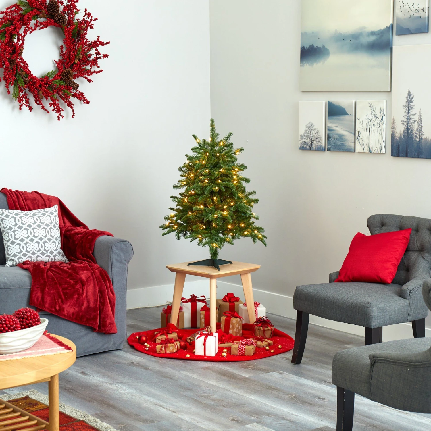 3’ South Carolina Spruce Artificial Christmas Tree With 100 White Warm Light And 458 Bendable Branches 6 3’ South Carolina Spruce Artificial Christmas Tree With 100 White Warm Light And 458 Bendable Branches - Image 6