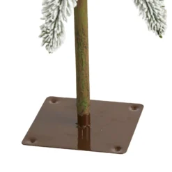 3.5’ Flocked Washington Alpine Christmas Tree With 50 White Warm LED Lights And 168 Bendable Branches -Cheap Artificial Trees Store artificial 35 flocked washington alpine christmas tree with 50 white warm led lights and 168 bendable branches nearly natural 272879