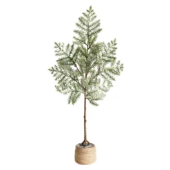 35'' Frosted Pine Artificial Christmas Tree In Decorative Planter